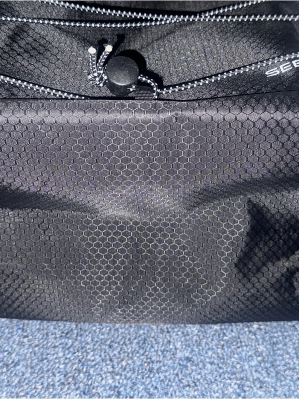 Reflective Black Backpack with Front Bungee